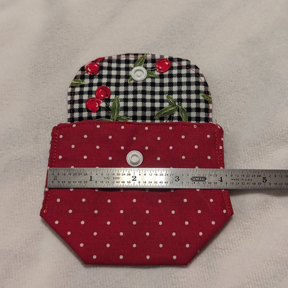 NWT Handmade Coin Purse - Cherries and polka dots - OOAK - Picture 2 of 4